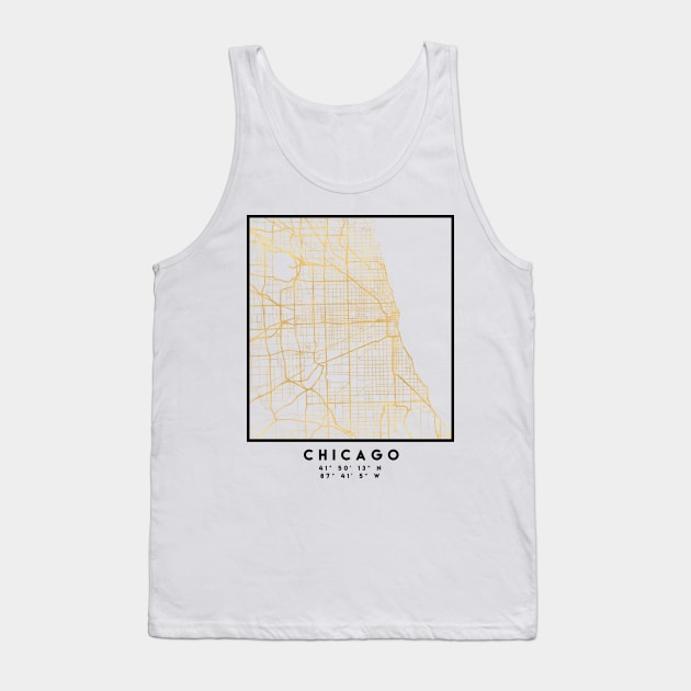 CHICAGO ILLINOIS CITY STREET MAP ART Tank Top by deificusArt